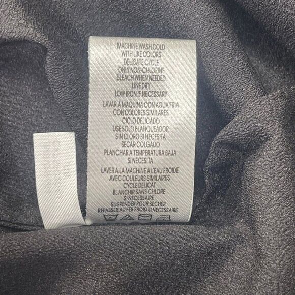 Black Collar Exposed with Roll up Sleeve Blouse Size M - Picture 10 of 15